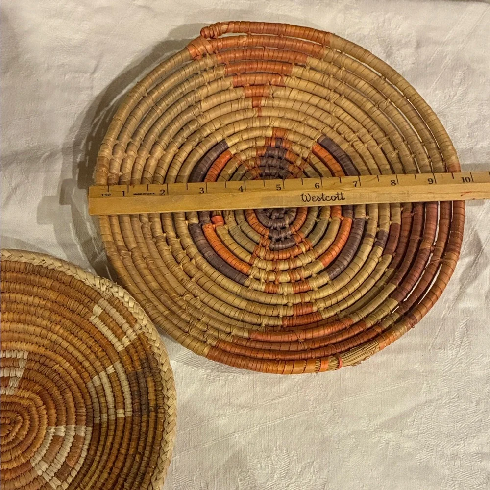 Navajo Woven Baskets ceremonial baskets Hand Woven Sumac Set/2 wedding Baskets